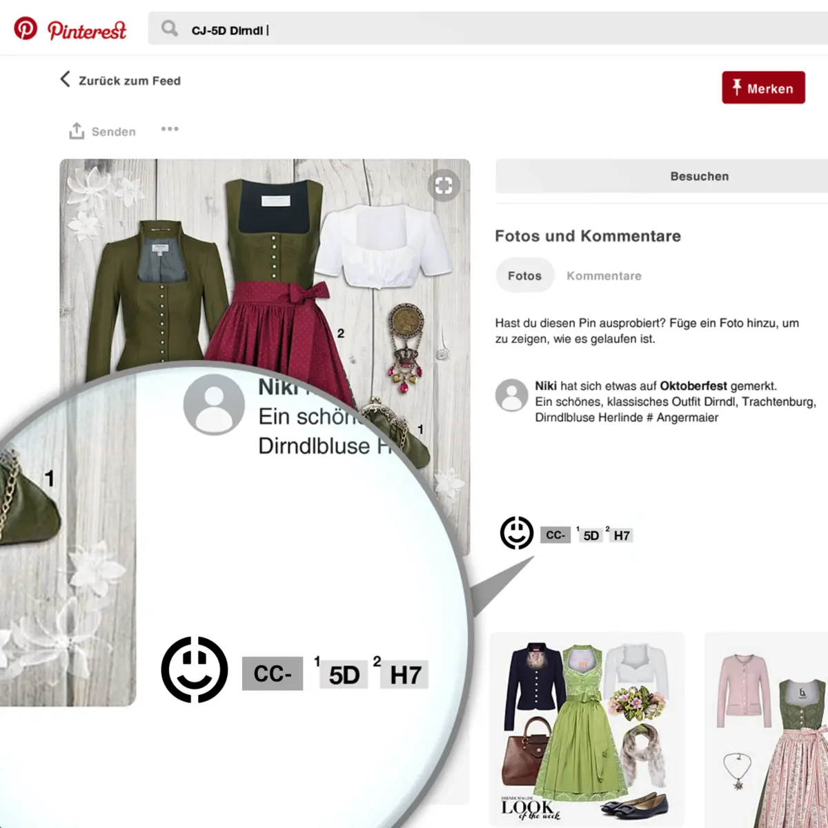 Social-Media-Beitrag mit Kleidung und ergänzter COLOR-CHECK-Farbreferenz
